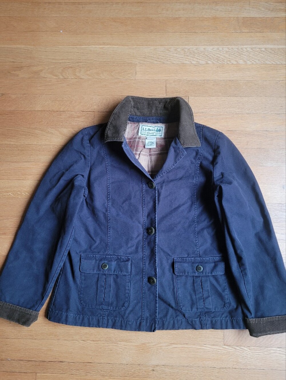 L.L.Bean Barn Coat Plaid Flannel Lined